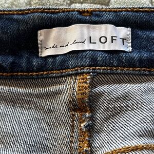 LOFT Dark Blue Denim Pants, Slim Flare